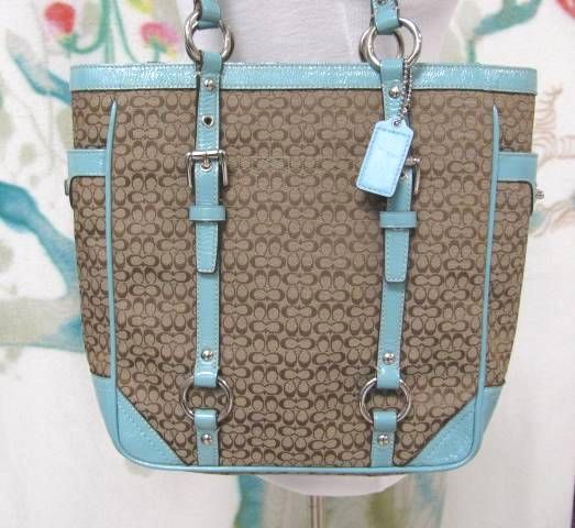 Authen. Coach MiniSig Khaki/Doe Lunch Tote F12344  