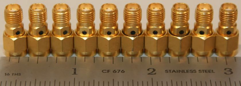 10) SMA(Male) to SMA(Female) Gold Adapters  