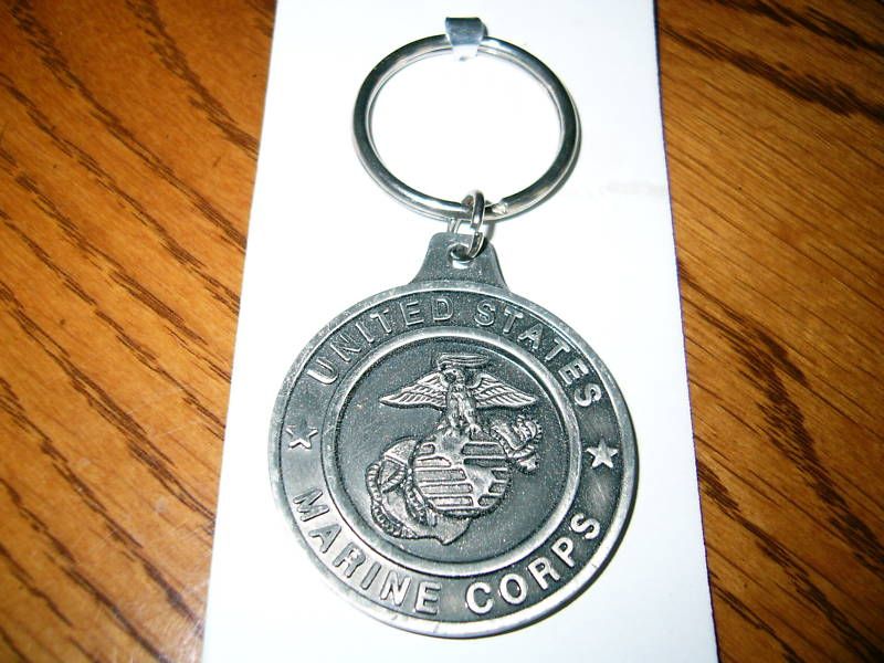 MARINE CORPS SAINT MICHAEL PEWTER KEY RING  