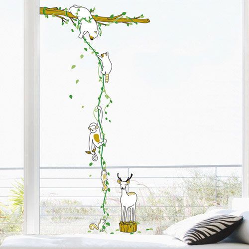 animals tree wall removable decal sticker