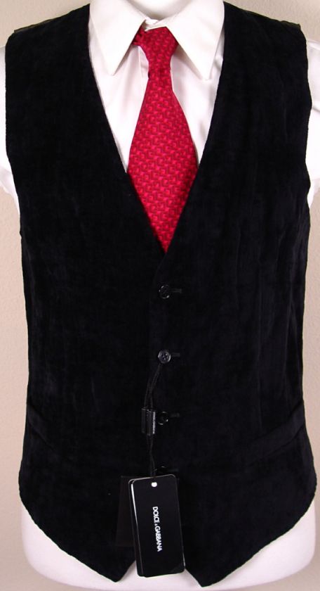   VEST $675 BLACK VELVET GILET LOGO HARDWARE WAISTCOAT 38 48e NEW  