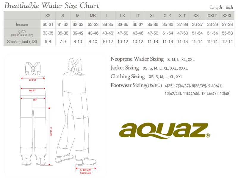 AQUAZ USA] KENAI breathable wader Stockingfoot chest Fishing_BR J 