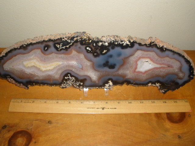 Brazilian agate polished display geode slab 16 x 5  