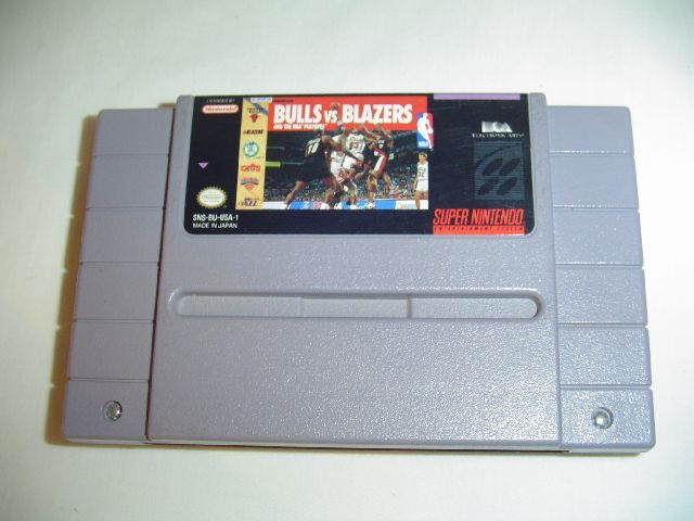 Bulls Vs Blazers SNES Super Nintendo game NBA Playoffs 014633070781 