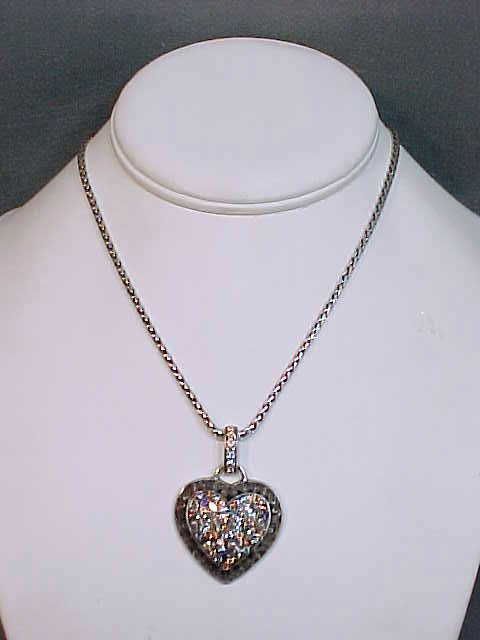 NEW Brighton Crystal Voyages Silver Tone Heart Necklace w/ Pendant 