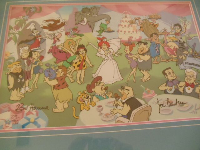   BARBERA FLINSTONES PEBBLES AND BAMM BAMM NUPTIAL BLISS  CELL SIGNED