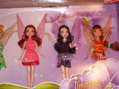 TINKERBELL FAIRY SET 6 VIDIA FAWN ROSETTA DOLL NEW  