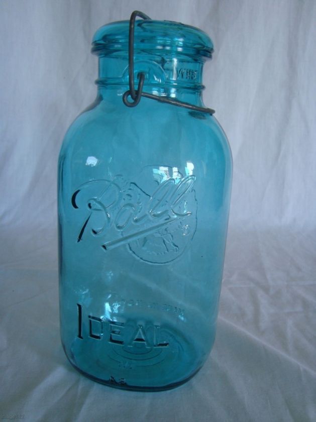 BLUE BALL IDEAL BIG A6 GLASS JAR W/ LID  