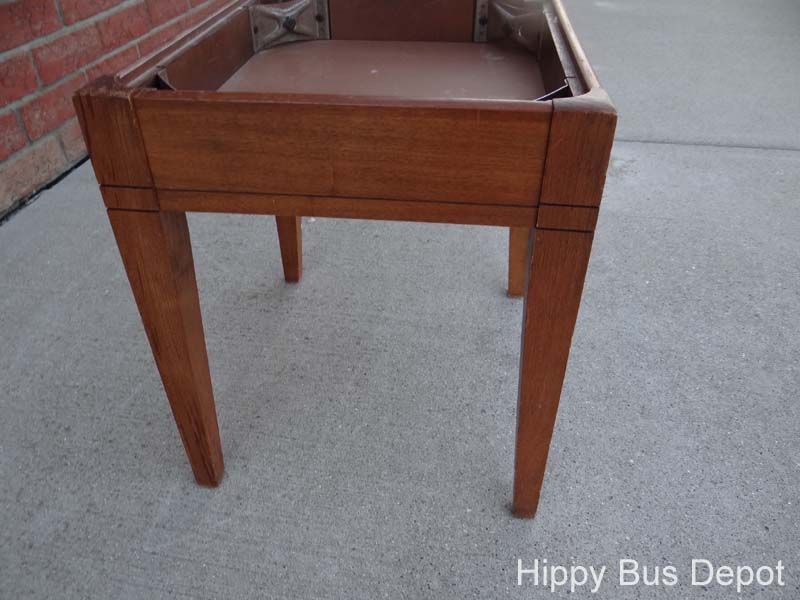   Mission Style Walnut Padded Vanity or Sewing Bench Stool Ottoman