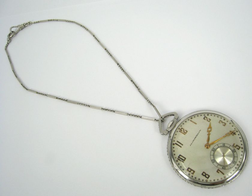 fino antiguo Caldwell y reloj y cadena de bolsillo de platino 