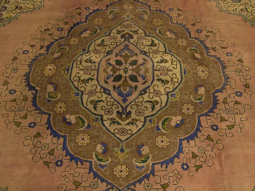 9x12 Handmade Antique Persian Tabriz Serapi Wool Rug  