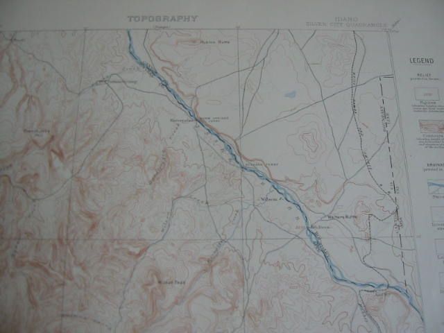 Old 1903 USGS MAP   SILVER CITY ID.   Topographic Sheet  