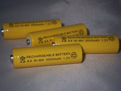 YELLOW AA 3000mAh NiMH Rechargeable Battery Cell LR6 PU new factory 