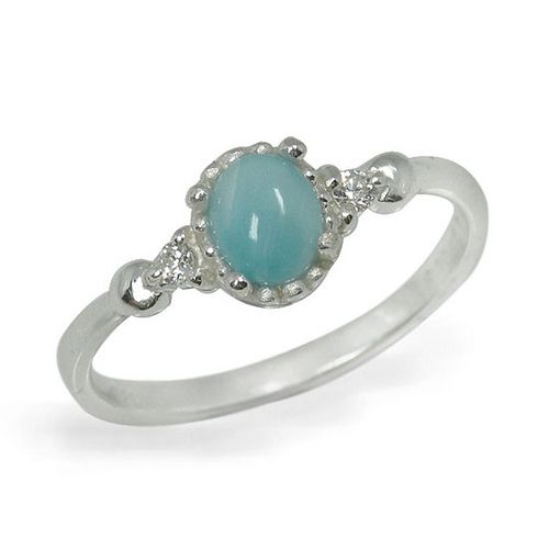 Exquisite LARIMAR Art Deco sterling silver 925 ring  