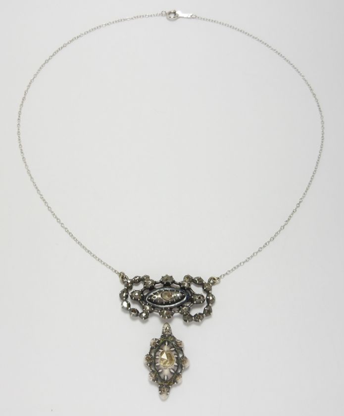 GEORGIAN ROSE CUT DIAMOND NECKLACE FOR REPAIR  