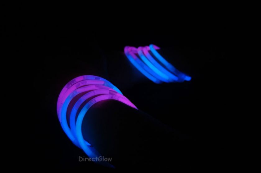 200 8 TriColor White/Pink/Purple Glow Stick Bracelets + Freebies 