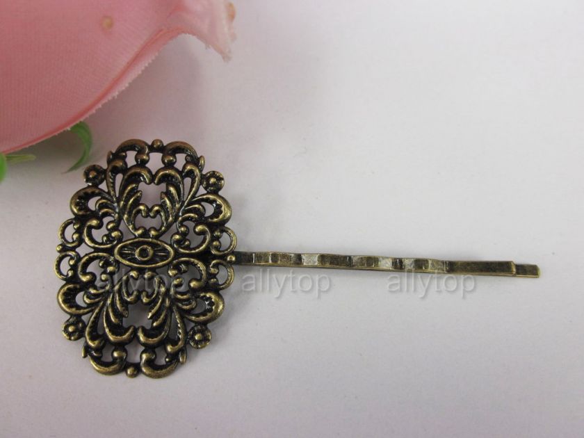 20x Women Hair Bobby Pin Clips Antique Brass c0299  