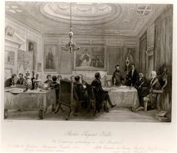 Meads London Interiors 1841  BARBER SURGEONS HALL  