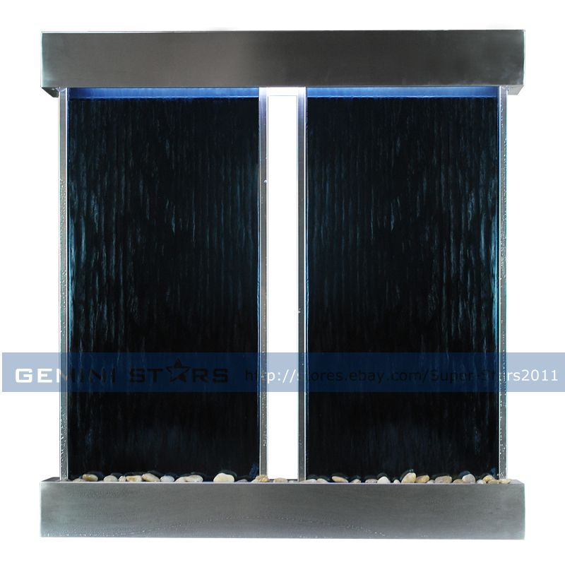   LED Fountain Waterfall Dual Tempered Mirror Glass Ardal Frame  