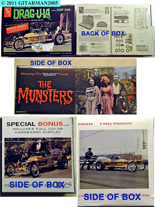 MUNSTERS DRAG U LA W/SURF SLAB RETRO DELUXE MODEL KIT  NEW RARE FREE 