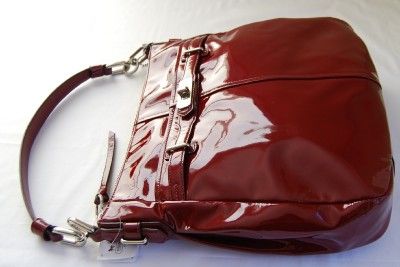 328 Coach 17861 Chelsea Patent Ashlyn Hobo Wine  