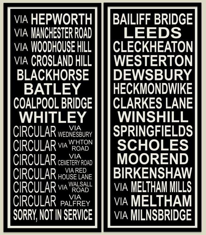 Lim Edit London (Leeds) Bus Trolley Subway Sign Print  