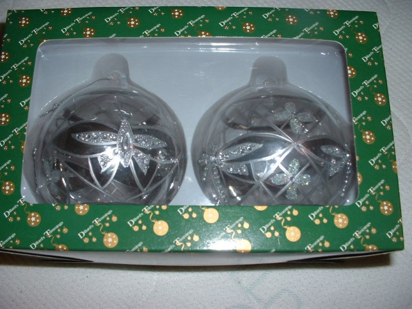 Dillards Trimmings Set/2 Silver Jeweled Dragon Fly Christmas 