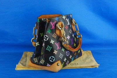 AUTHENTIC LOUIS VUITTON BLACK MULTICOLOR AUDRA PURSE BAG  