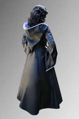 Medieval Renaissance Maiden Demoiselle Dress with Hood, Taffeta Many 