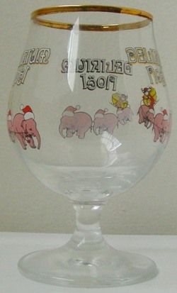 DELIRIUM NOEL Tulip Shape Belgian BEER Glass   Rare  