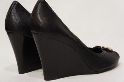 TORY BURCH AURELIA WEDGE PUMP BLACK SHOES 9 $295  