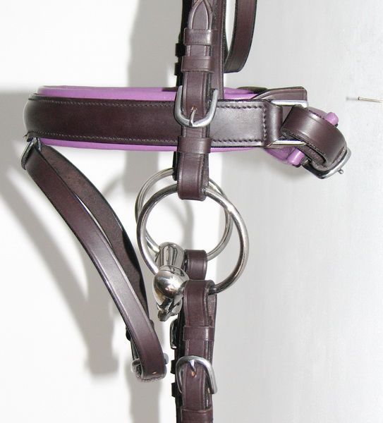 FSS German PLUM PURPLE Comfort Padded Crank BRIDLE NEW  