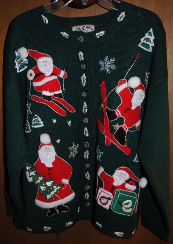   CHRISTMAS SWEATER SIZE M MEDIUM SANTA HEIRLOOM COLLECTIBLES CONTEST