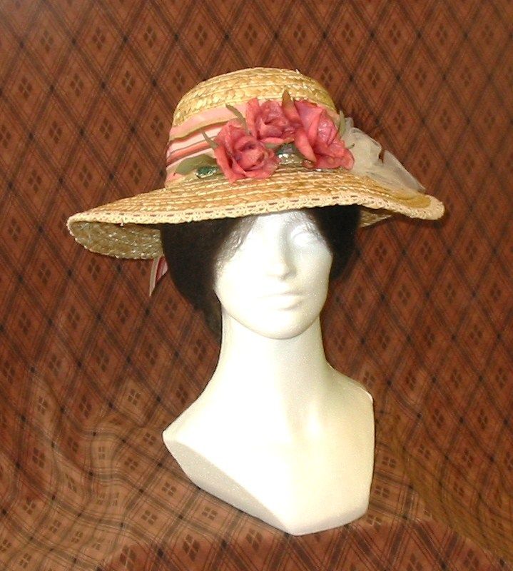   Wide Brim Straw Hat, Civil War Era Repro SASS Reenactor Theatre  