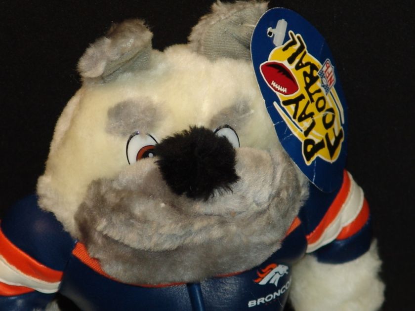   NFL DENVER BRONCOS BLUE ORANGE JACKET BULLDOG DOG PLUSH STUFFED ANIMAL