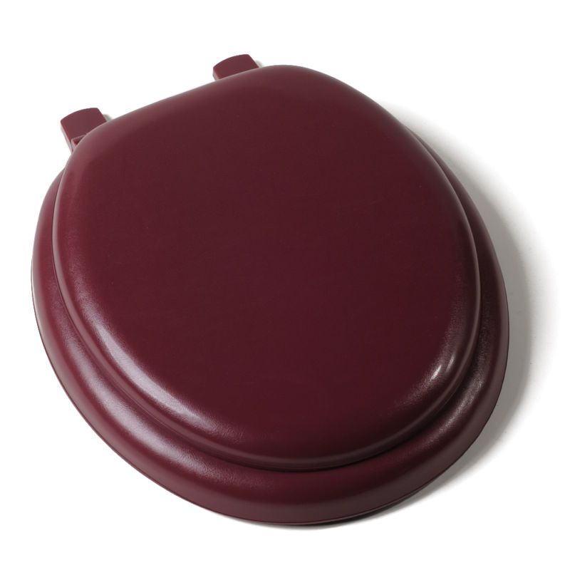 Premium Round Padded Toilet Seat   Burgundy  