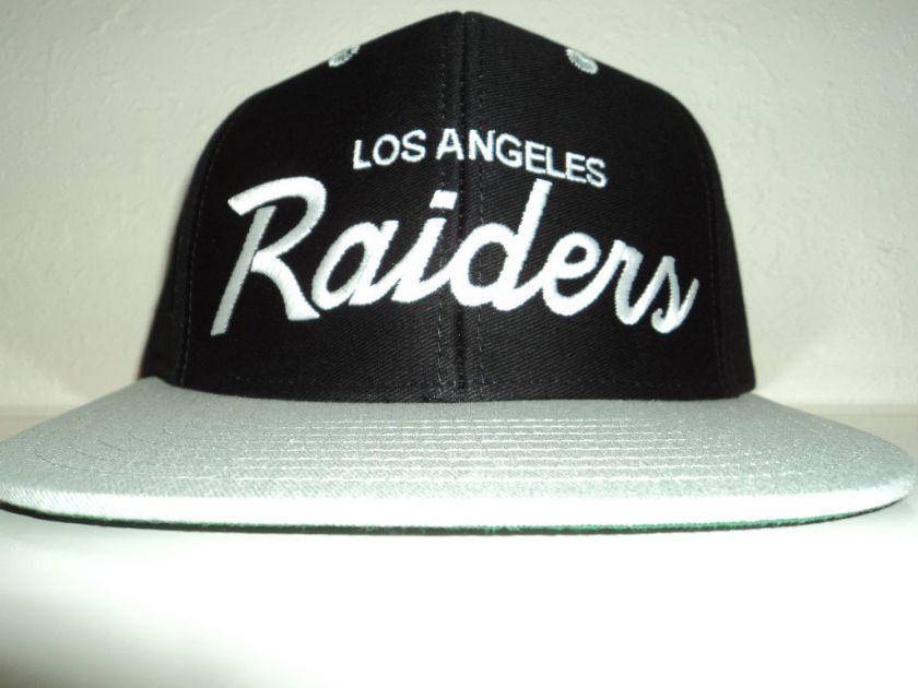 VINTAGE LA RAIDERS SNAPBACK HAT NFL BLK/GRY RETRO tisa  