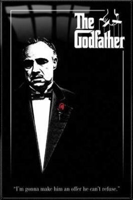 THE GODFATHER   FRAMED MOVIE POSTER (BRANDO B&W)  