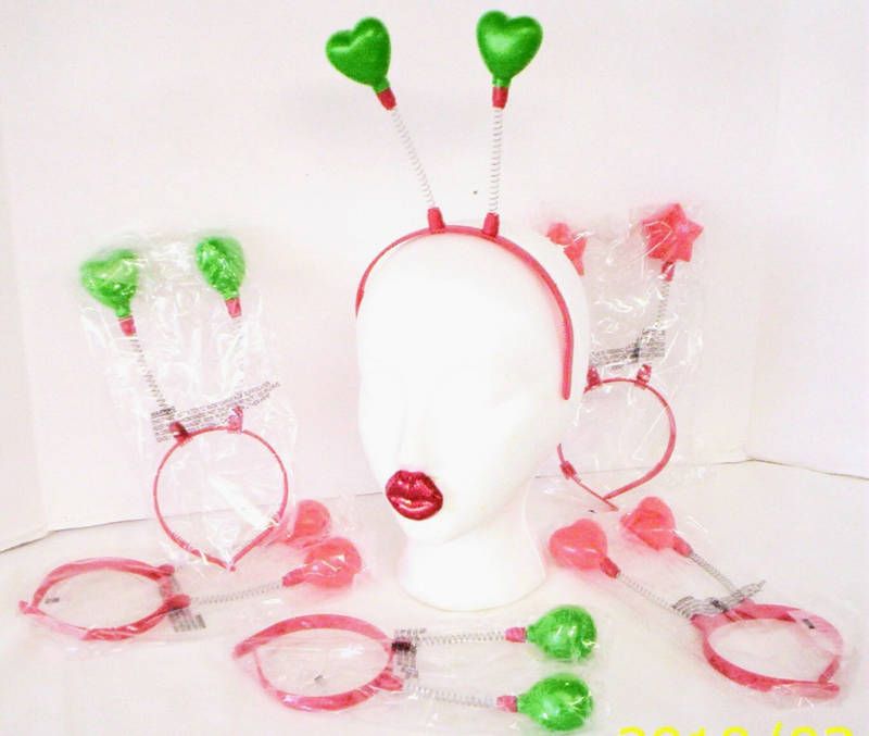 SET OF 6 NEON HEAD BANDS WITH BOBBERS  FAR ON OUT   