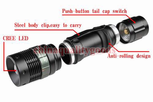 CREE Q5 3 Mode LED 240 lumens 18650 AAA Flashlight W109  