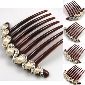    1 pc rhinestone French twist hair comb wedding  