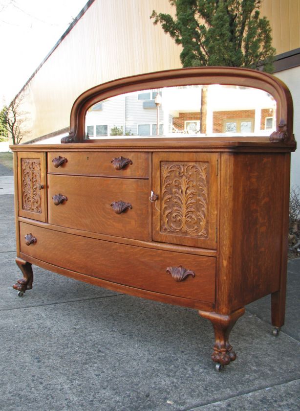 Antique QUARTER OAK Sideboard GRAND RAPIDS, MI ff780  