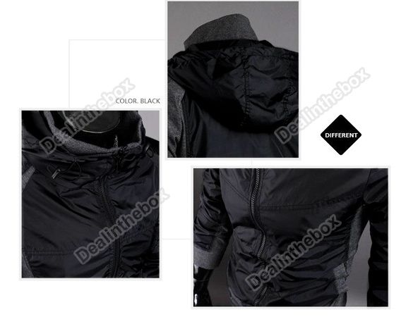 Mens Slim Fit Classic Hoodies Coats Jackets Double Zipper 2 Colors 4 