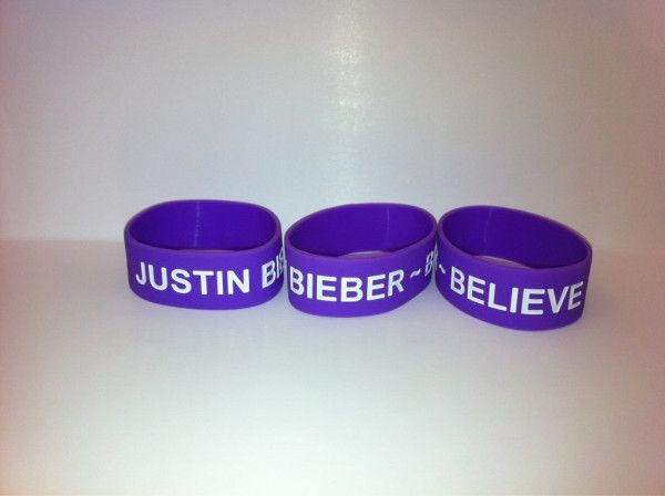 Purple/White Justin Bieber ~ Believe Wristband Bracelet  