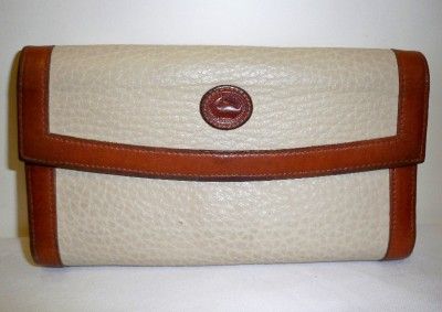 vintage DOONEY & BOURKE cream beige ivory leather purse WALLET  