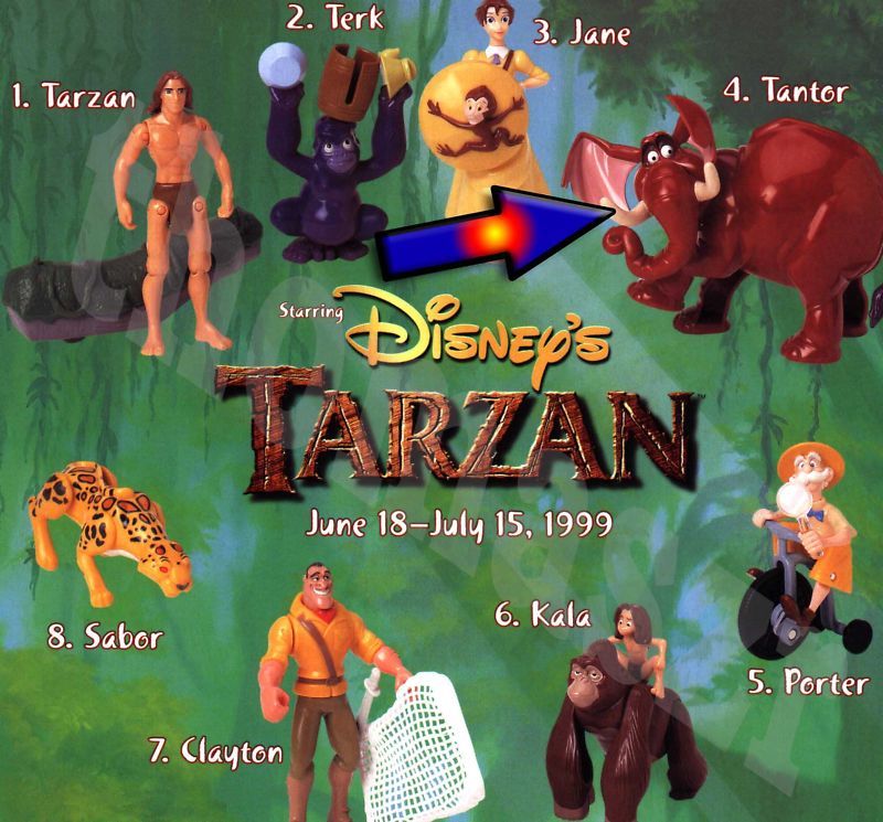 TANTOR toy #4   Disneys TARZAN   McDonalds (1999) *Mint  