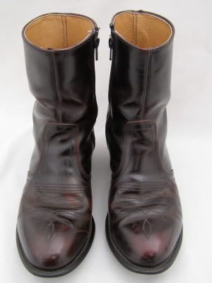   Boots Mason Leather Short Cowboy Zippers High Ankle Cordovan Ox Blood