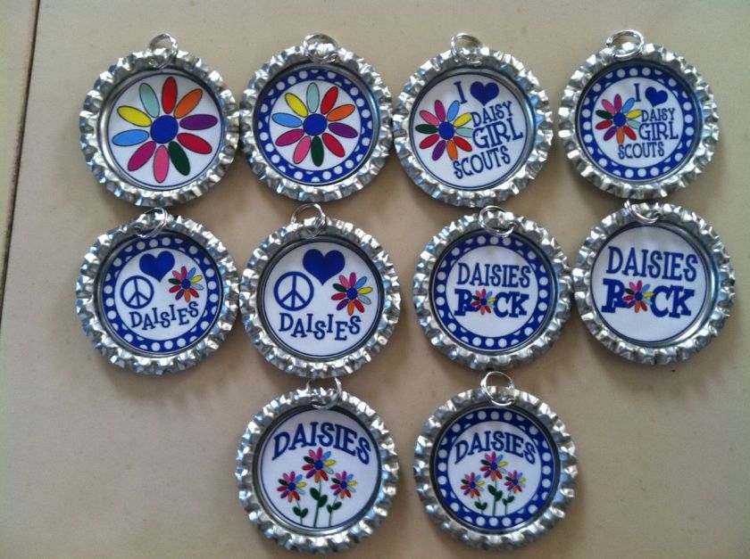 Daisy Girl Scouts Bottlecap Necklace  