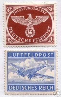 RARE WW2 NAZI FIELD POST (MILITARY) STAMPS w SWASTIKAS  