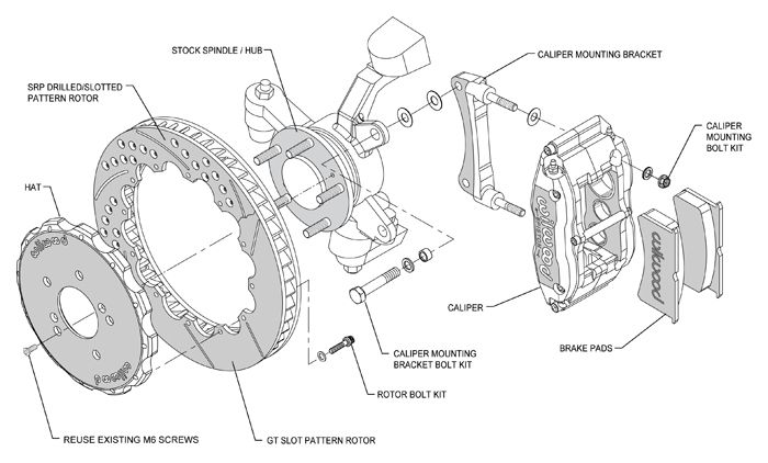 WILWOOD DISC BRAKE KIT,09 11 NISSAN 370 Z,08 11 INFINITI G37,07 08 G35 